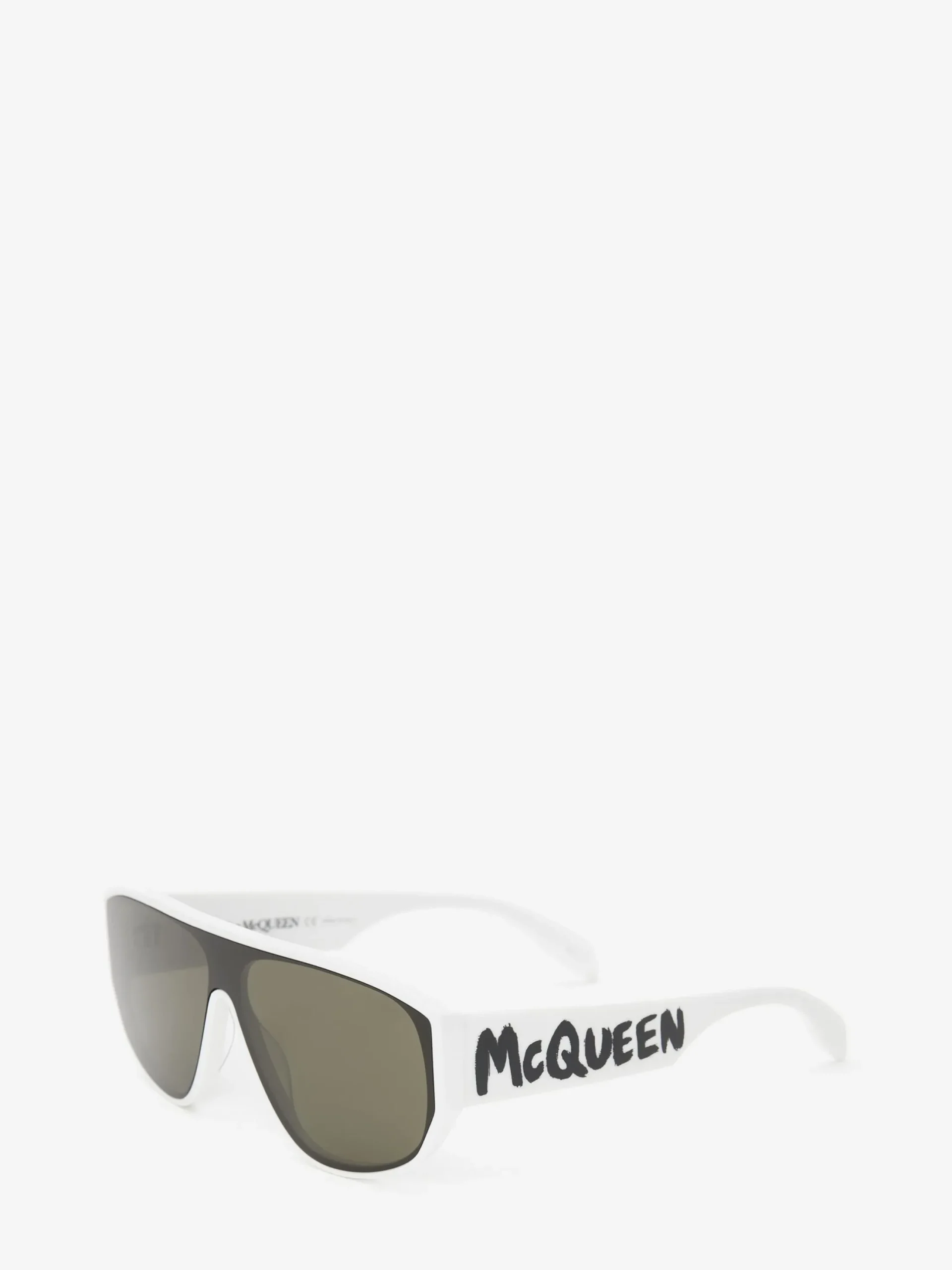 Sale Alexander McQueen McQueen Graffiti Mask Sunglasses in White