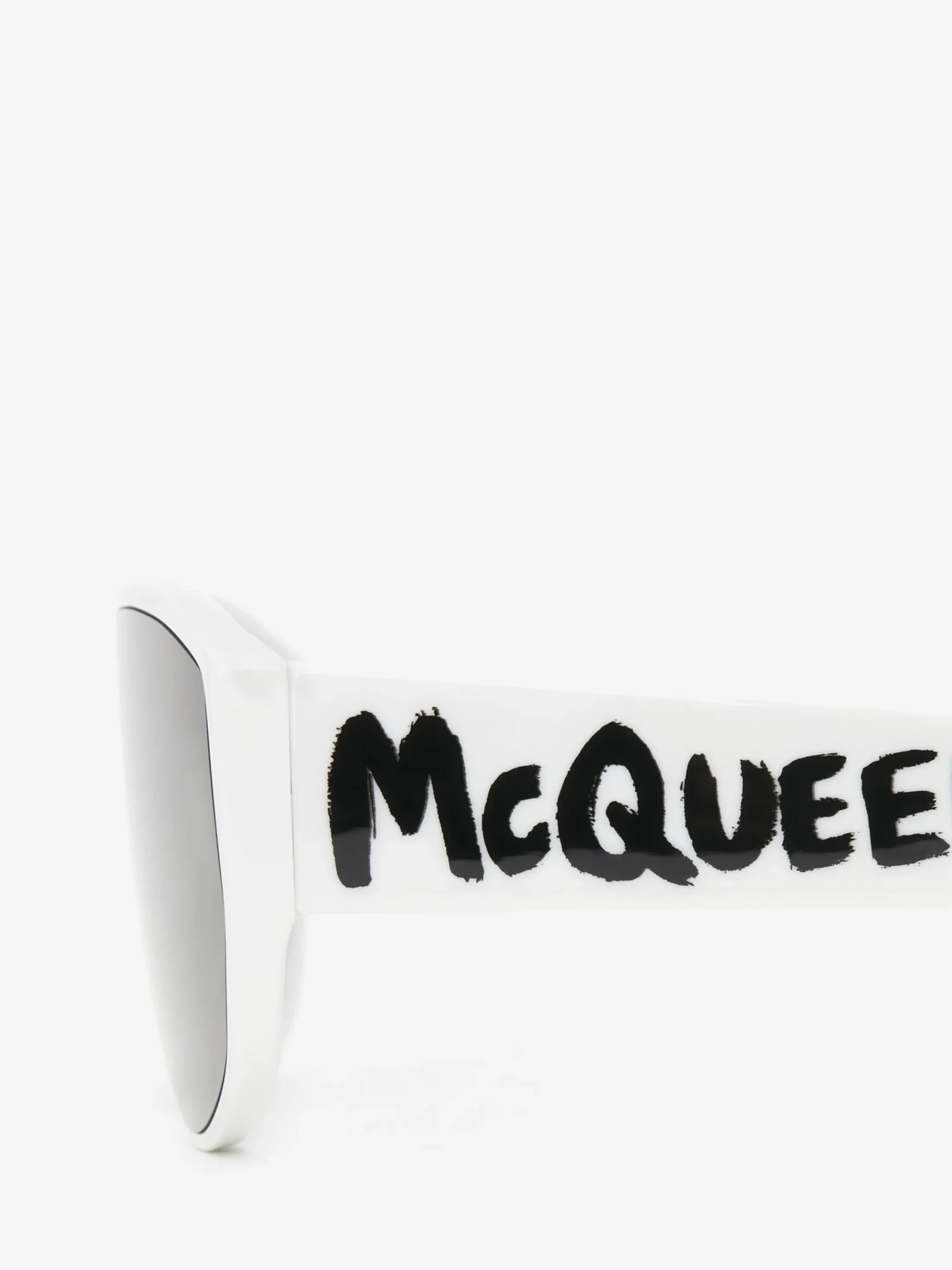 Sale Alexander McQueen McQueen Graffiti Mask Sunglasses in White