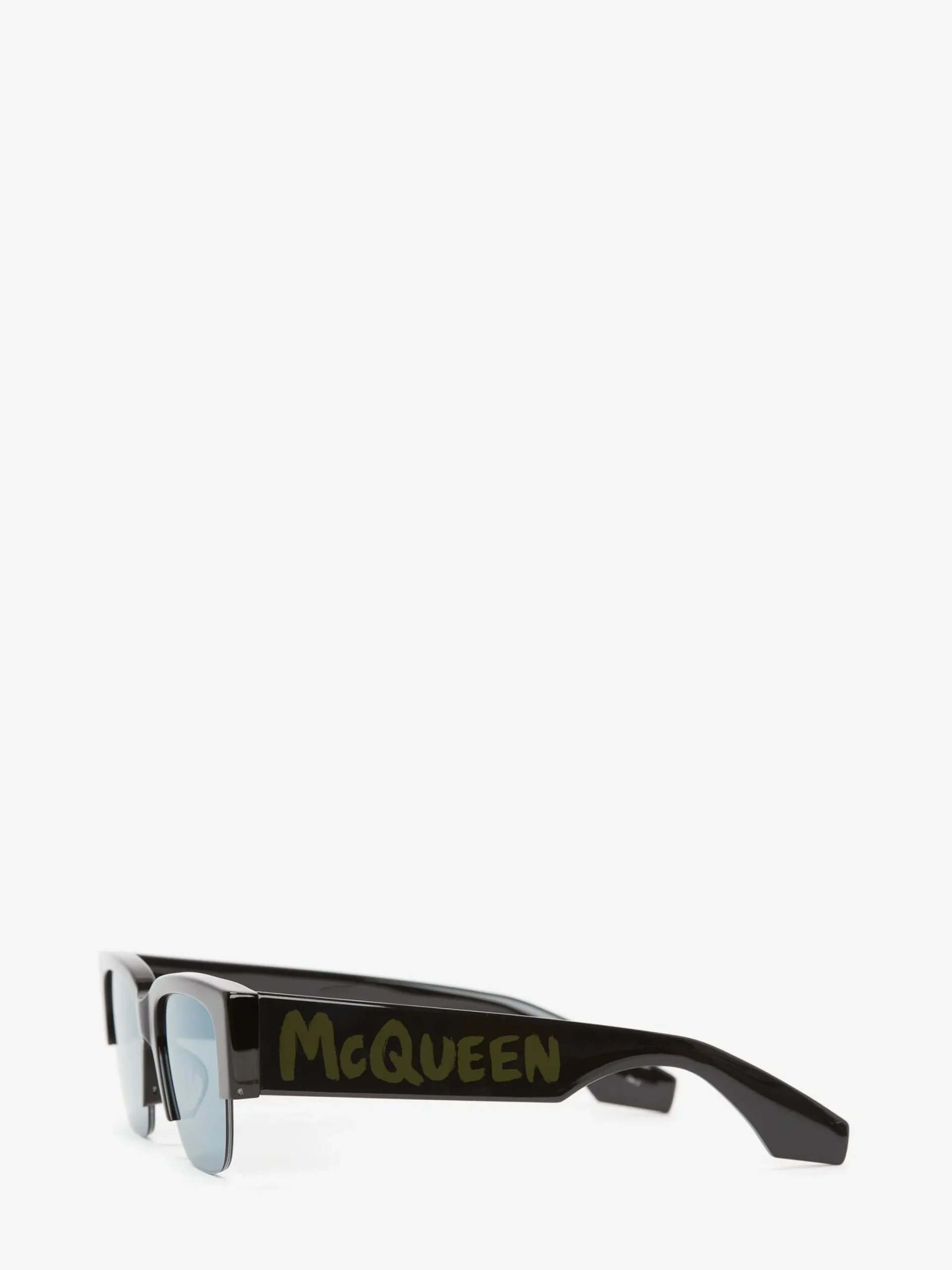 Best Alexander McQueen McQueen Graffiti Square Sunglasses in Black/Green