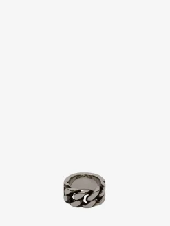 Discount Alexander McQueen Men's Chain Ring in Antique Silver