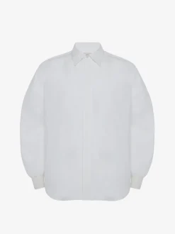 Hot Alexander McQueen Men's Cotton Poplin Shirt in WHITE
