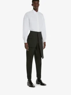 Hot Alexander McQueen Men's Cotton Poplin Shirt in WHITE
