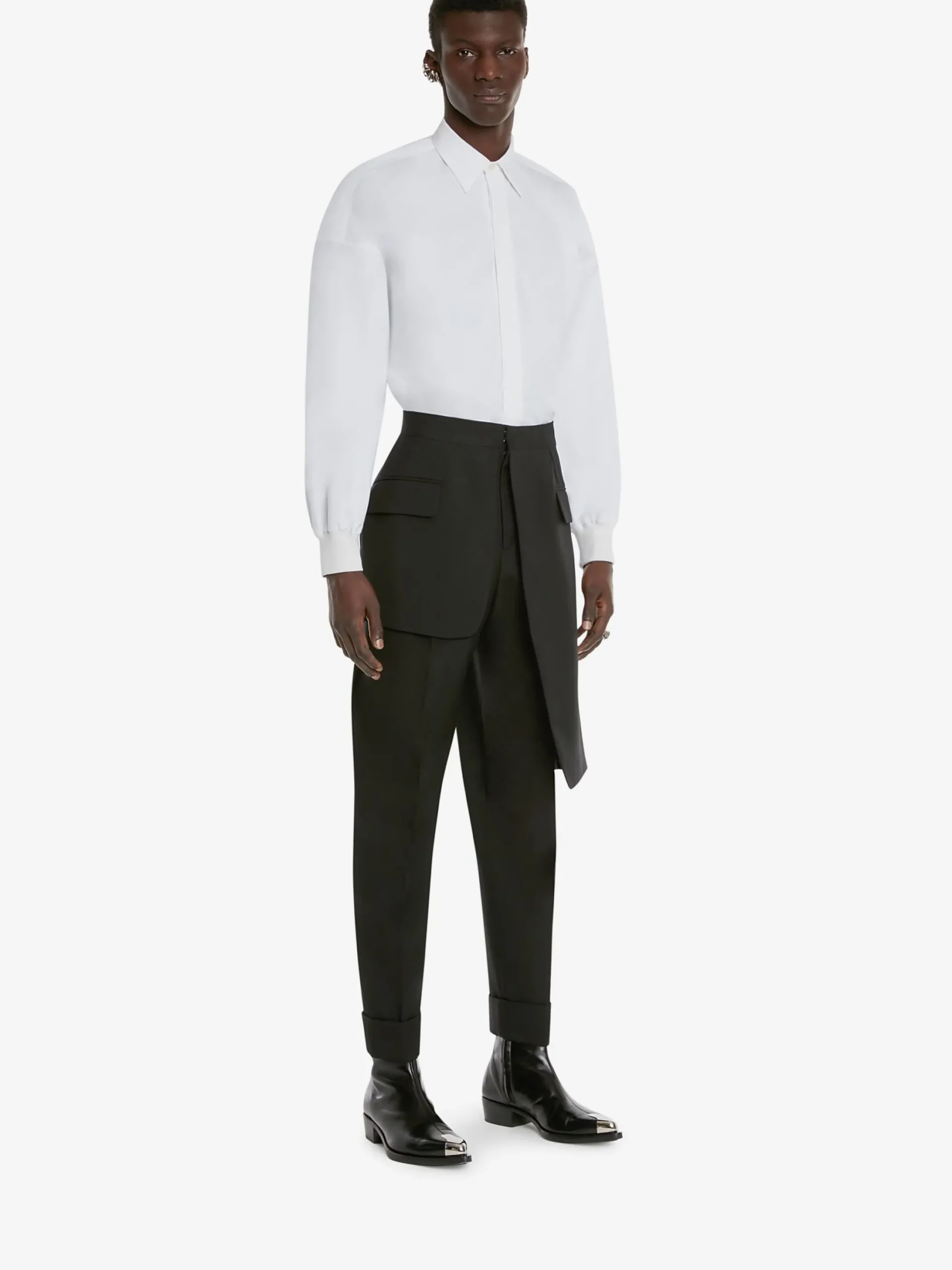 Hot Alexander McQueen Men's Cotton Poplin Shirt in WHITE