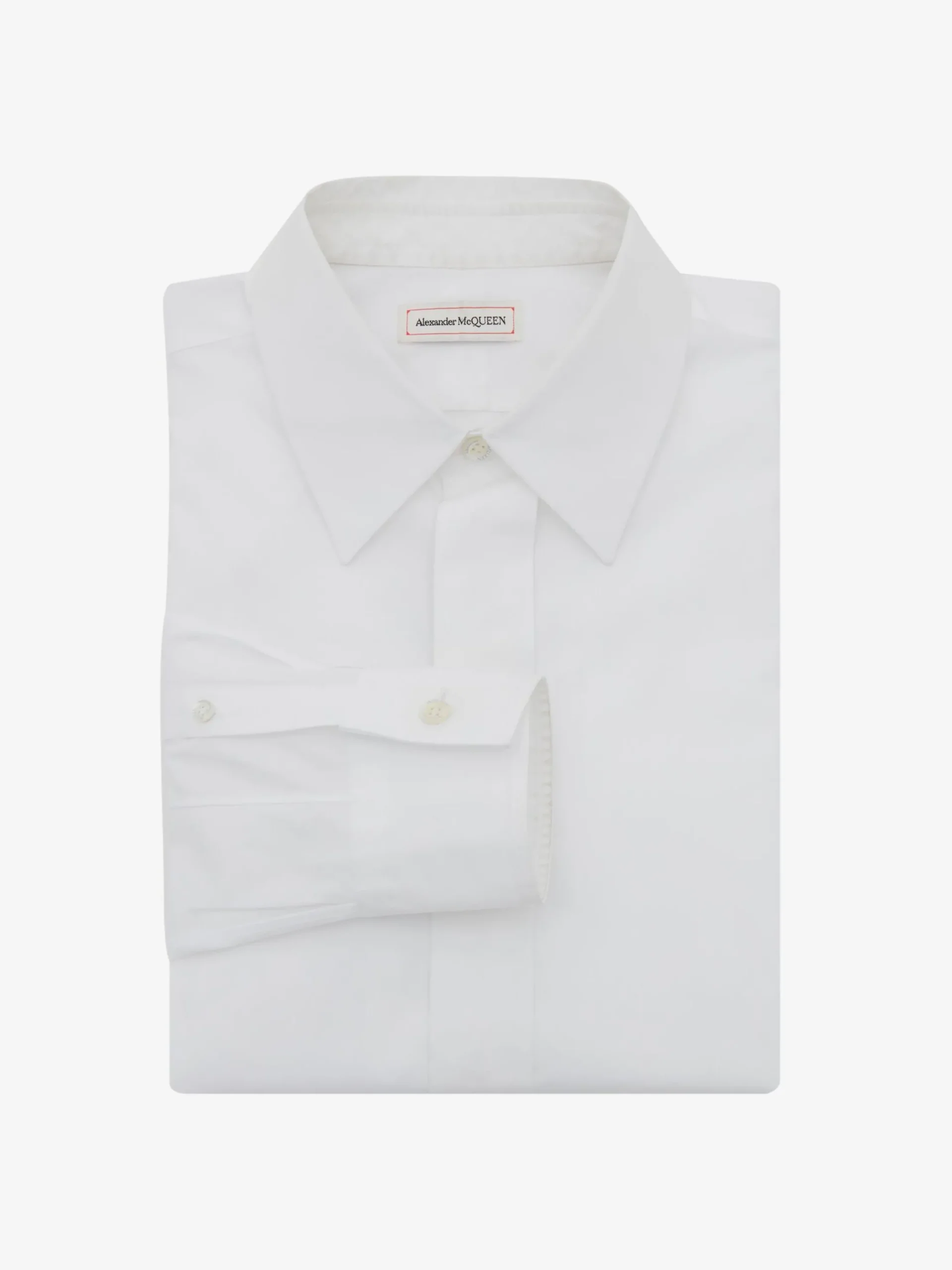 Hot Alexander McQueen Men's Cotton Poplin Shirt in WHITE