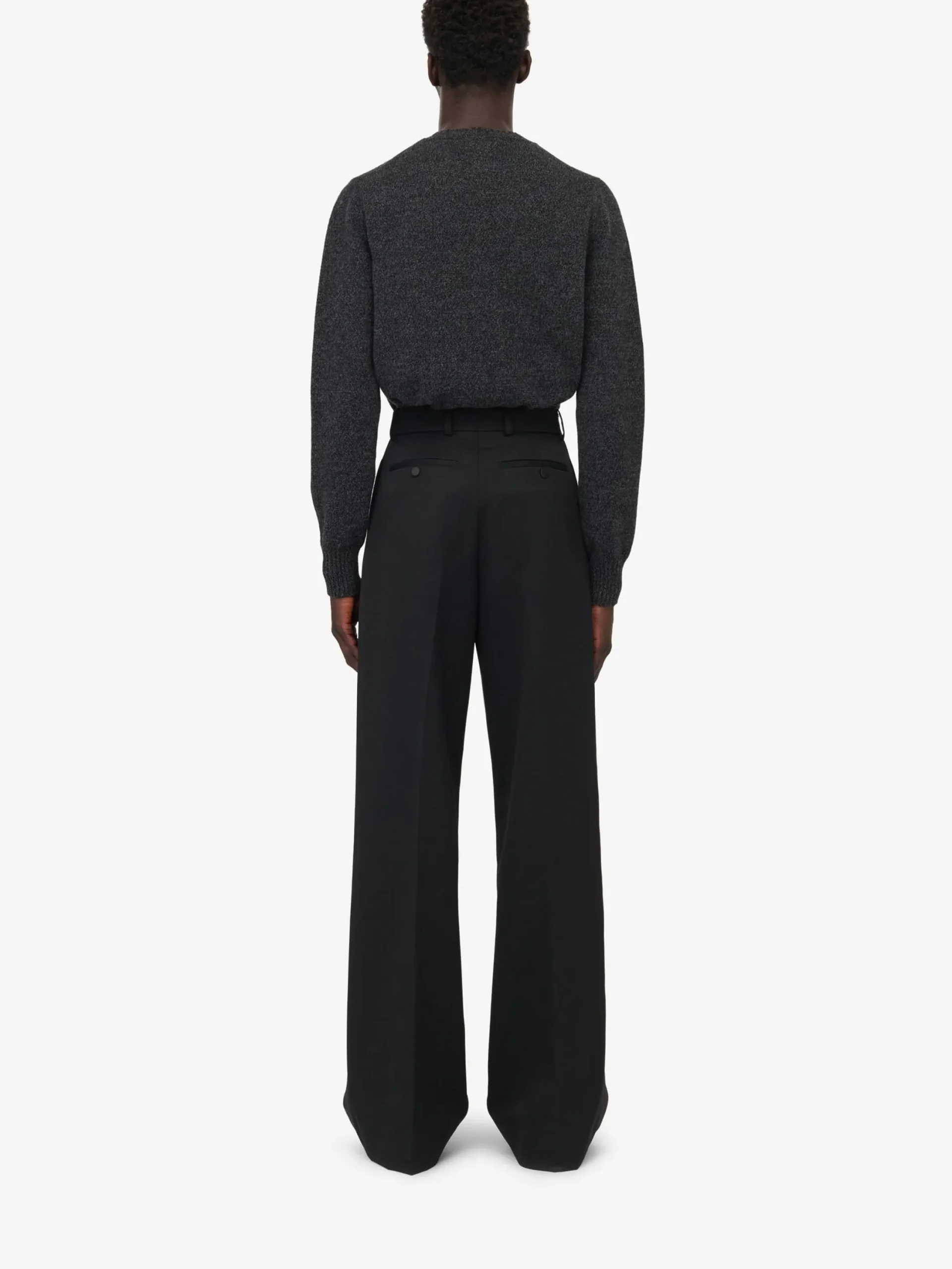 Outlet Alexander McQueen Men's Crystal Seal Logo Jumper in Charcoal/Crystal