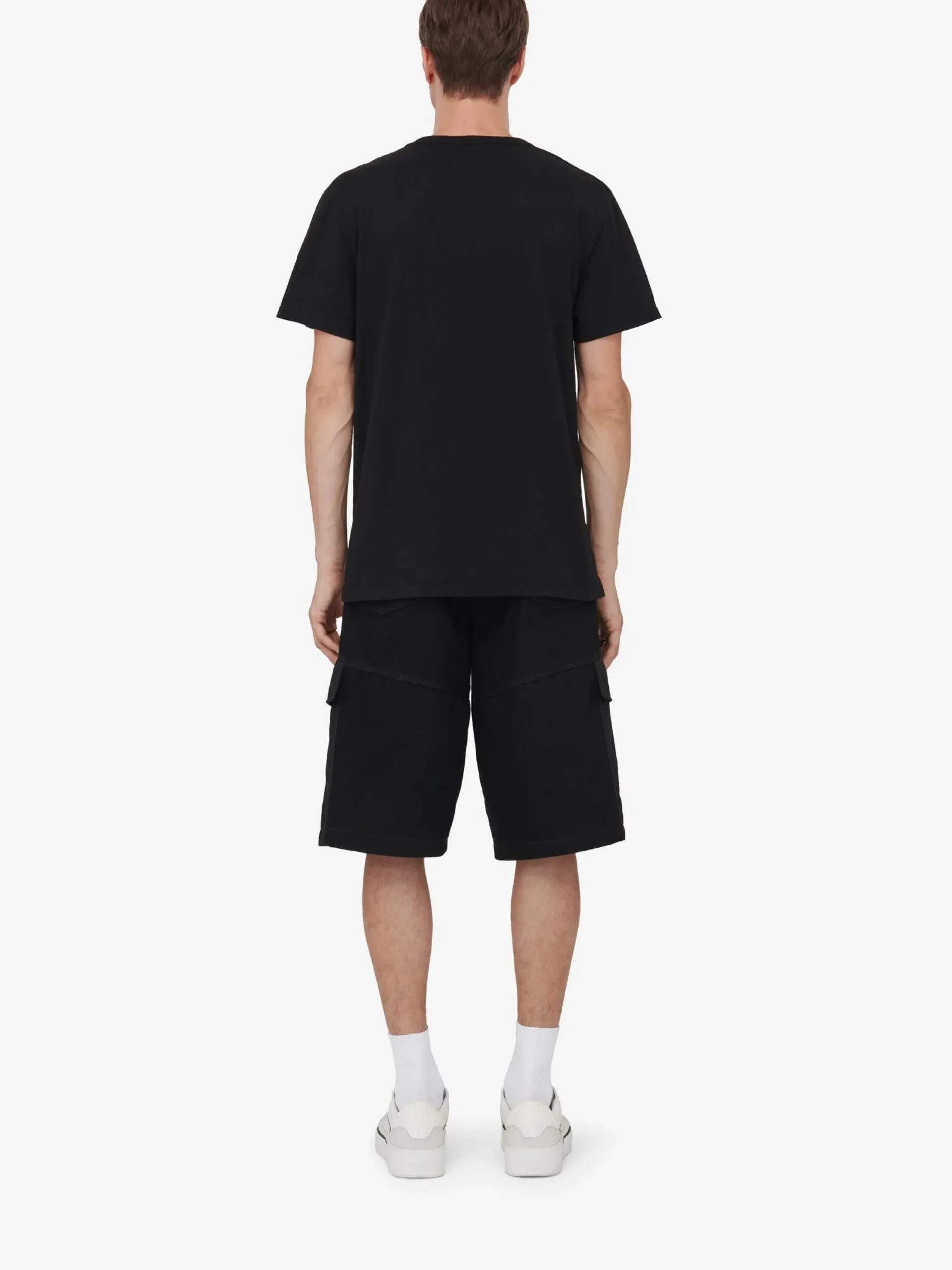 Outlet Alexander McQueen Men's Crystal Skull T-shirt in Black/White