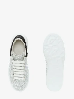 Cheap Alexander McQueen Men's Crystal-embellished Oversized Sneaker in White/Black