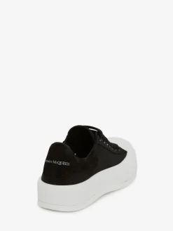 Clearance Alexander McQueen Men's Deck Lace Up Plimsoll in Black/White