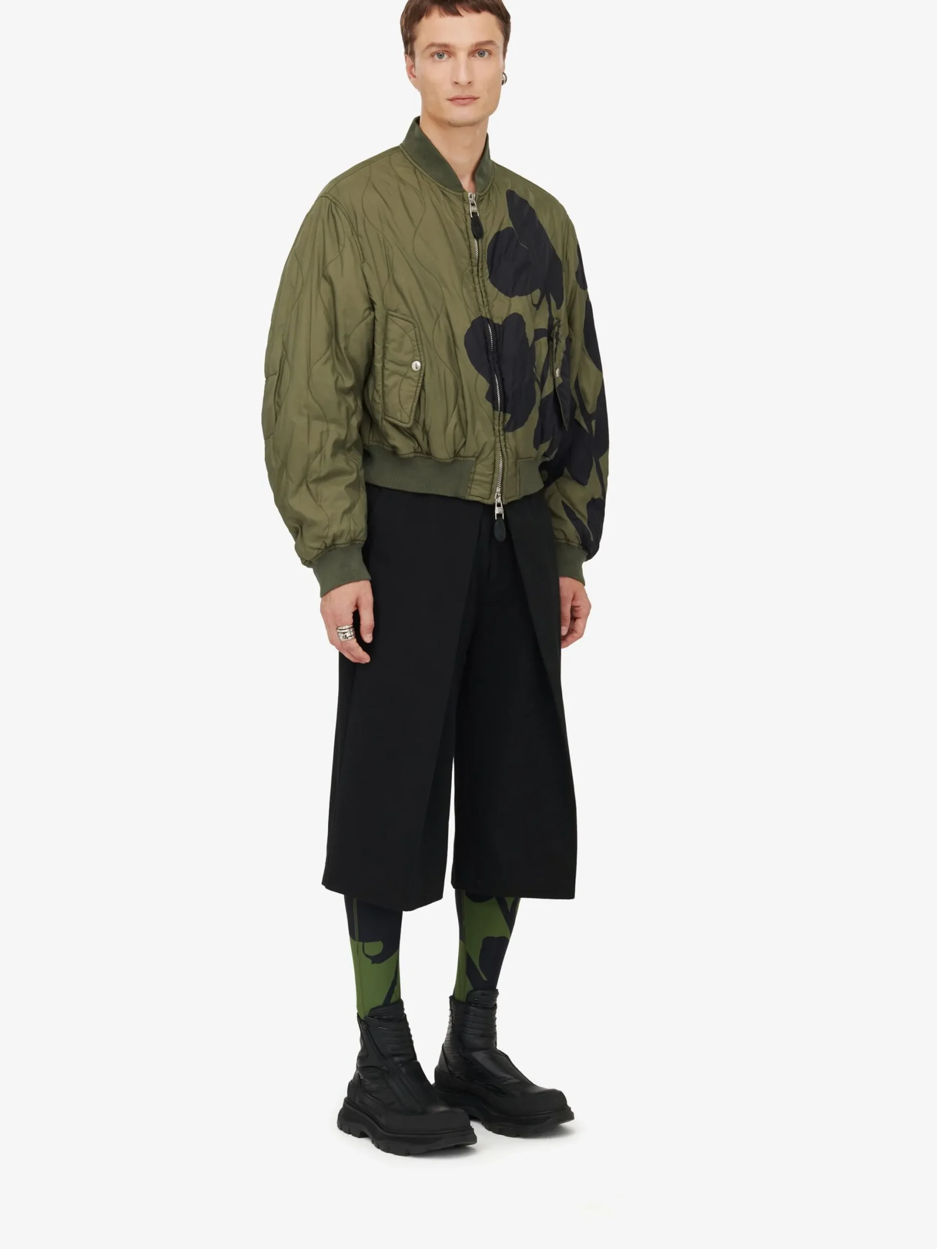 Shop Alexander McQueen Men's Deep Pleat Shorts in Black