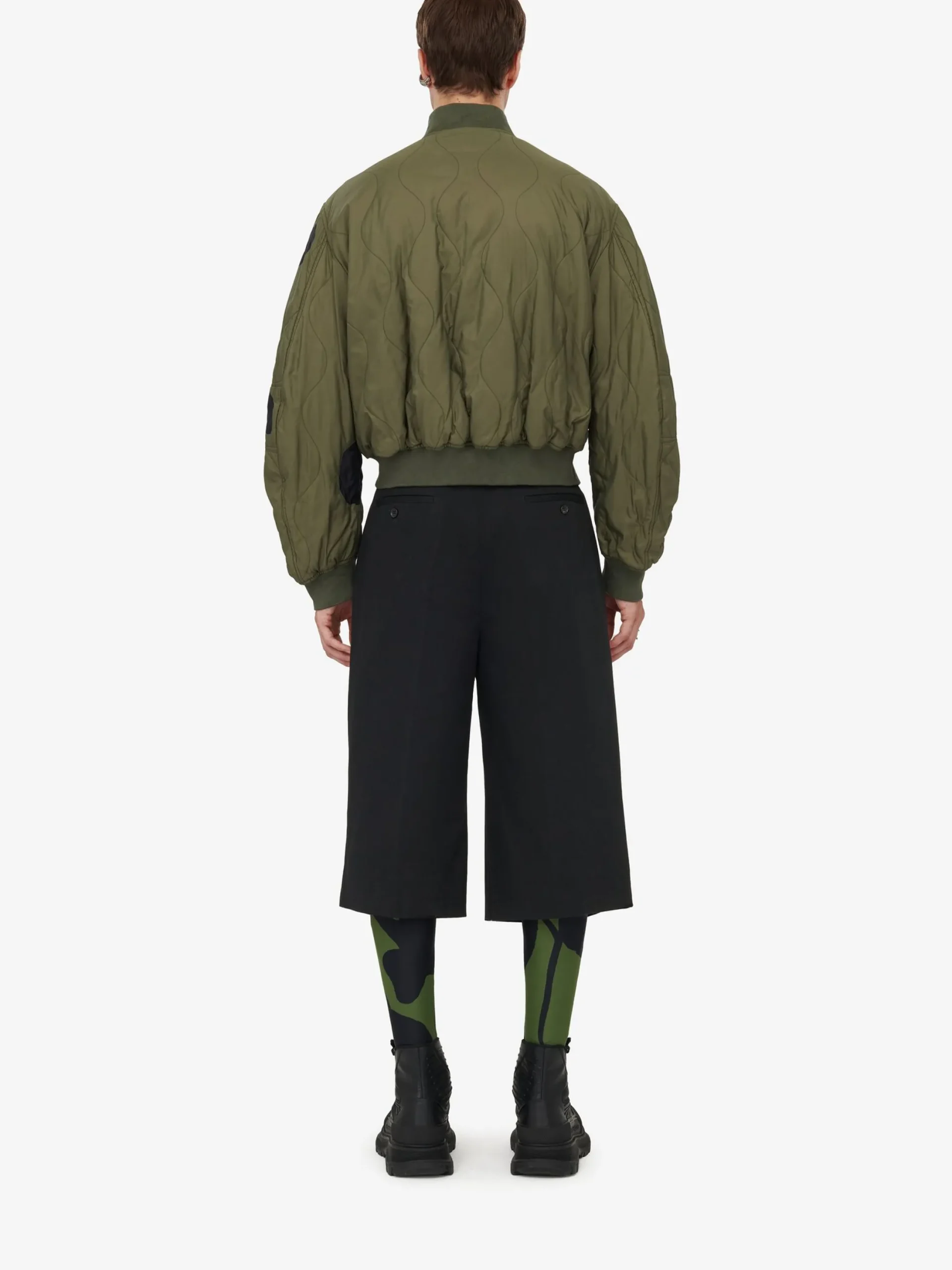 Shop Alexander McQueen Men's Deep Pleat Shorts in Black