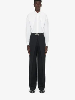 Clearance Alexander McQueen Men's Deep Pleat Tailored Trousers in Black