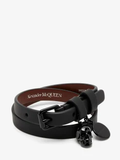 Fashion Alexander McQueen Men's Double Wrap Bracelet in Black