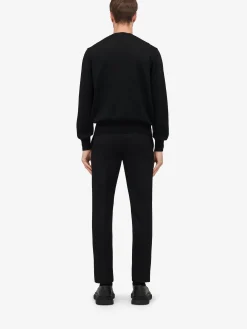 Sale Alexander McQueen Men's Dragonfly Applique Jumper in Black/ Gold