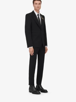 Sale Alexander McQueen Men's Dragonfly Applique Single-breasted Jacket in Black