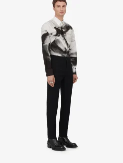 Sale Alexander McQueen Men's Dragonfly Shadow Shirt in Black/White