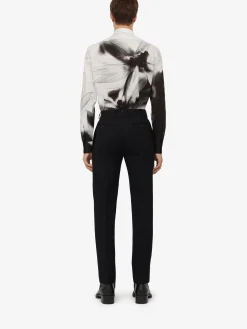 Sale Alexander McQueen Men's Dragonfly Shadow Shirt in Black/White