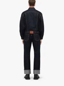 Best Sale Alexander McQueen Men's Dropped Shoulder Denim Jacket in Indigo