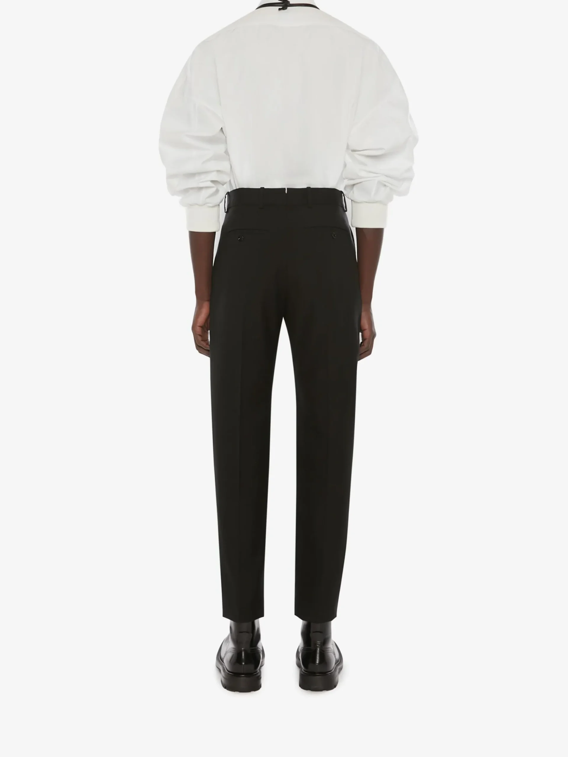 Store Alexander McQueen Men's Dropped Shoulder Poplin Shirt in White