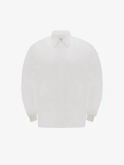 Clearance Alexander McQueen Men's Dropped Shoulder Poplin Shirt in White