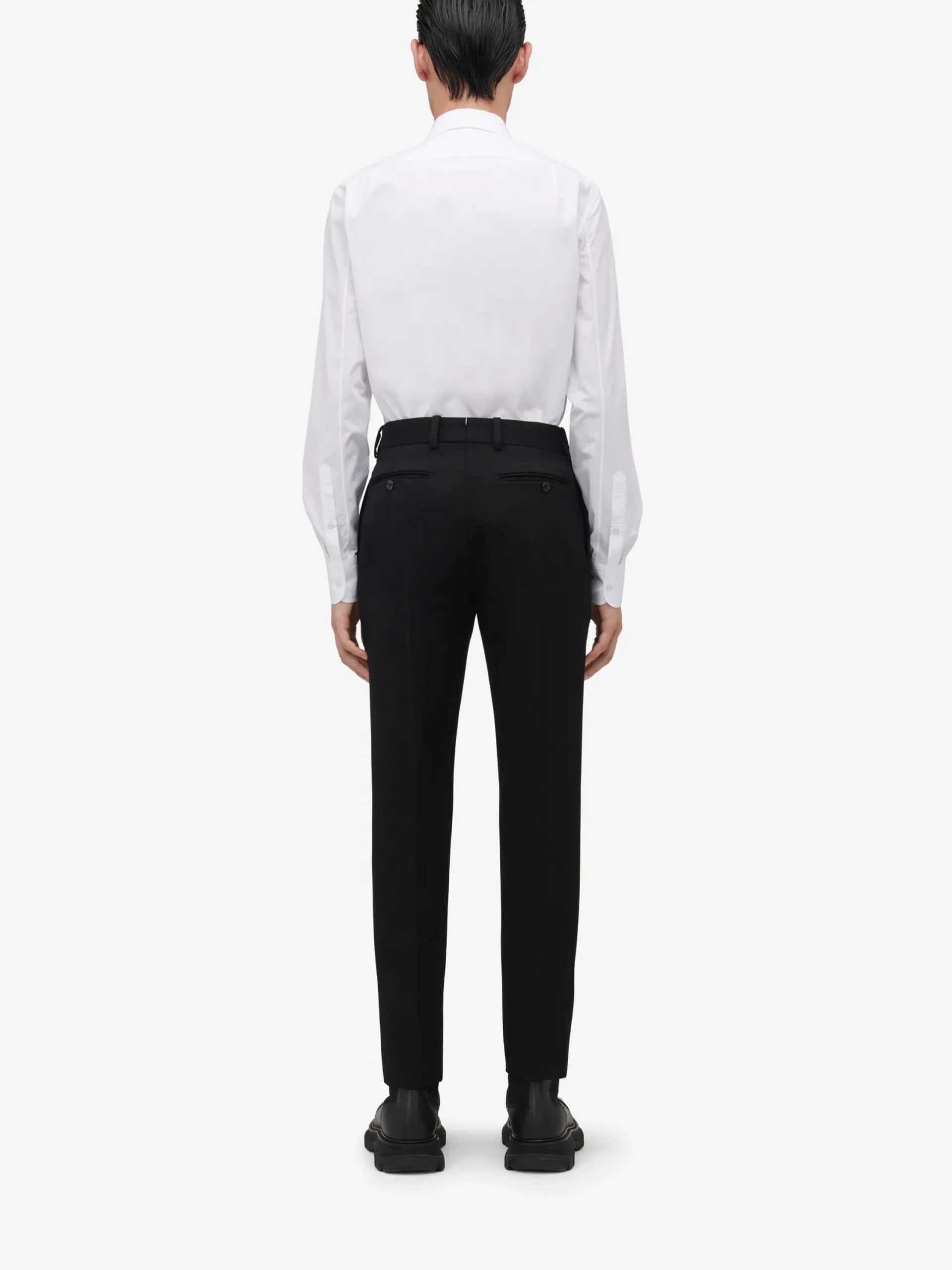 Clearance Alexander McQueen Men's Embroidered Collar Shirt in Optic White