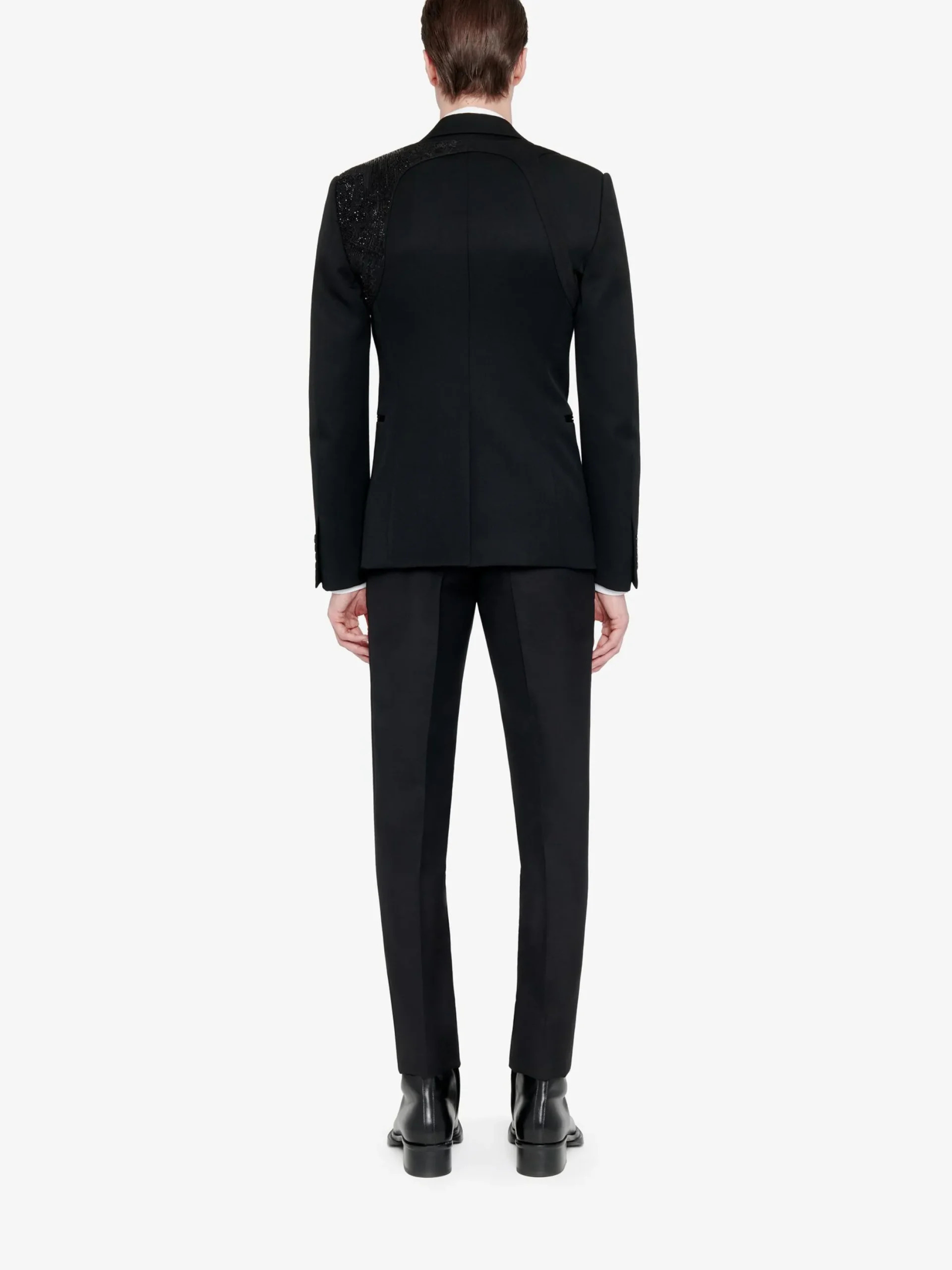 Clearance Alexander McQueen Men's Embroidered Harness Single-breasted Jacket in Black