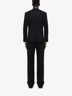 Fashion Alexander McQueen Men's Embroidered Lapel Single-breasted Jacket in Black