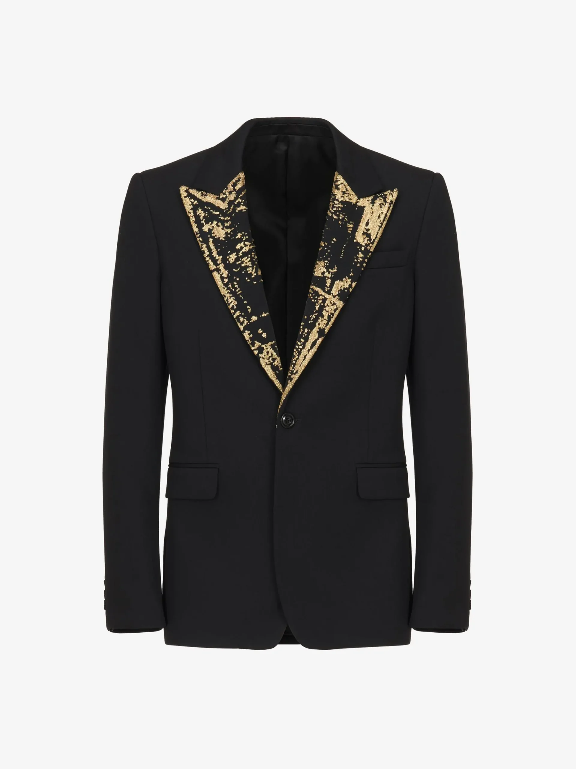 Store Alexander McQueen Men's Embroidered Single-breasted Jacket in Black