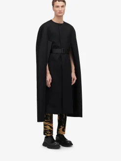 Outlet Alexander McQueen Men's Evening Cape in Black