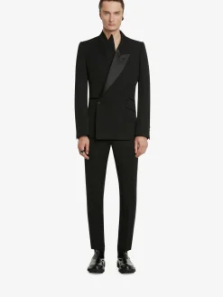 Hot Alexander McQueen Men's Evening Tuxedo Trousers in Black