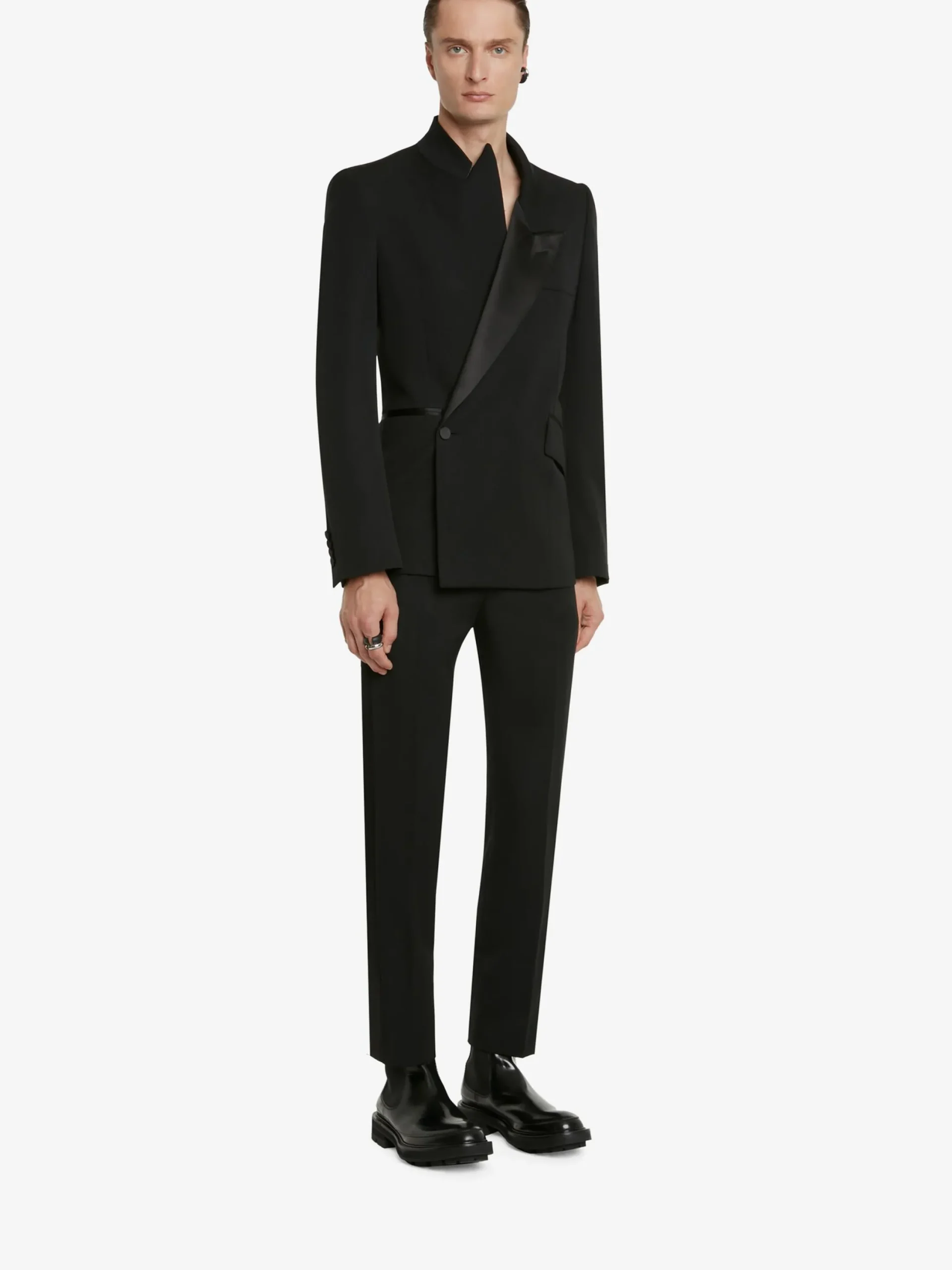 Hot Alexander McQueen Men's Evening Tuxedo Trousers in Black