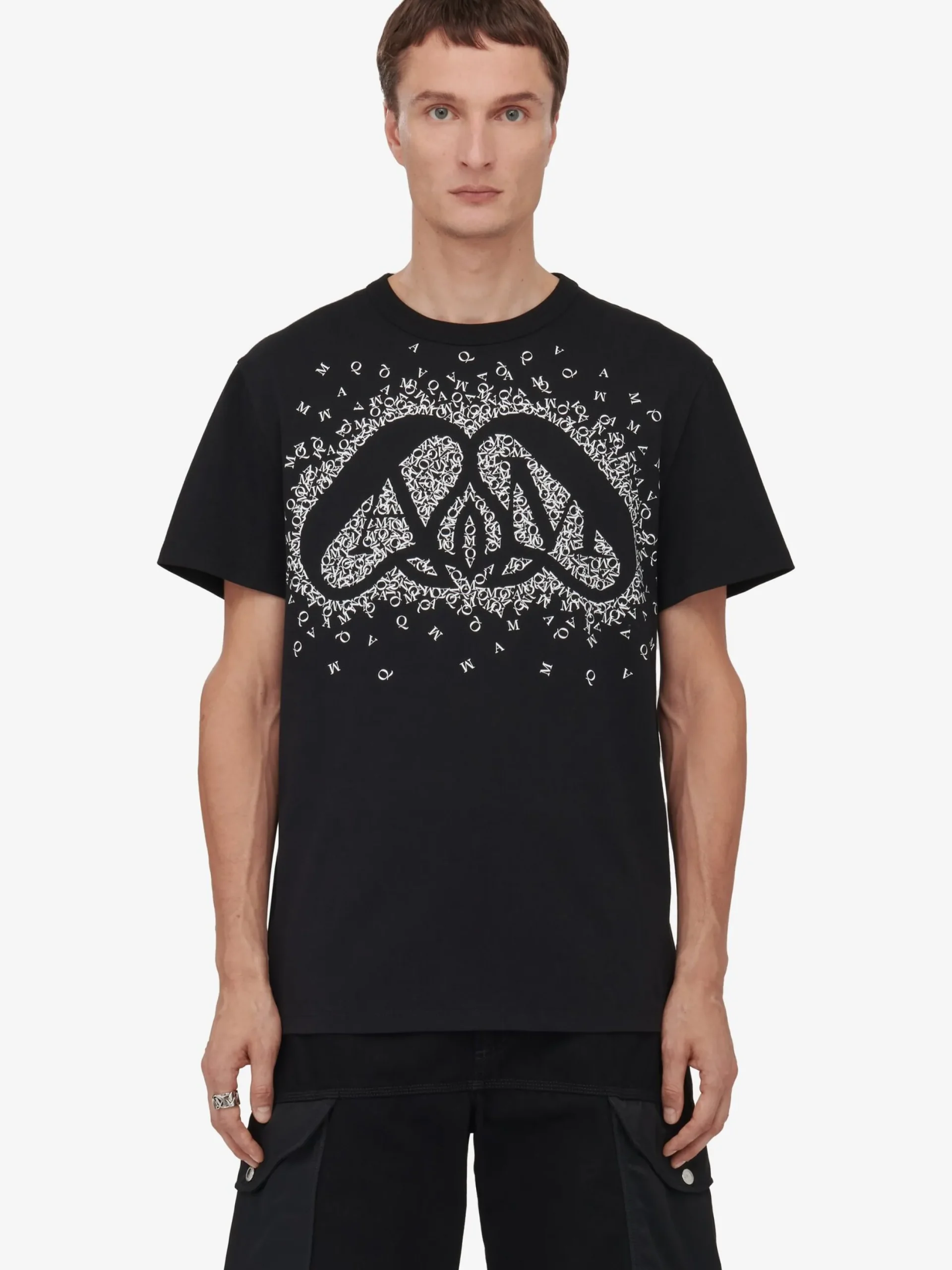 Hot Alexander McQueen Men's Exploded Charm T-shirt in Black/White