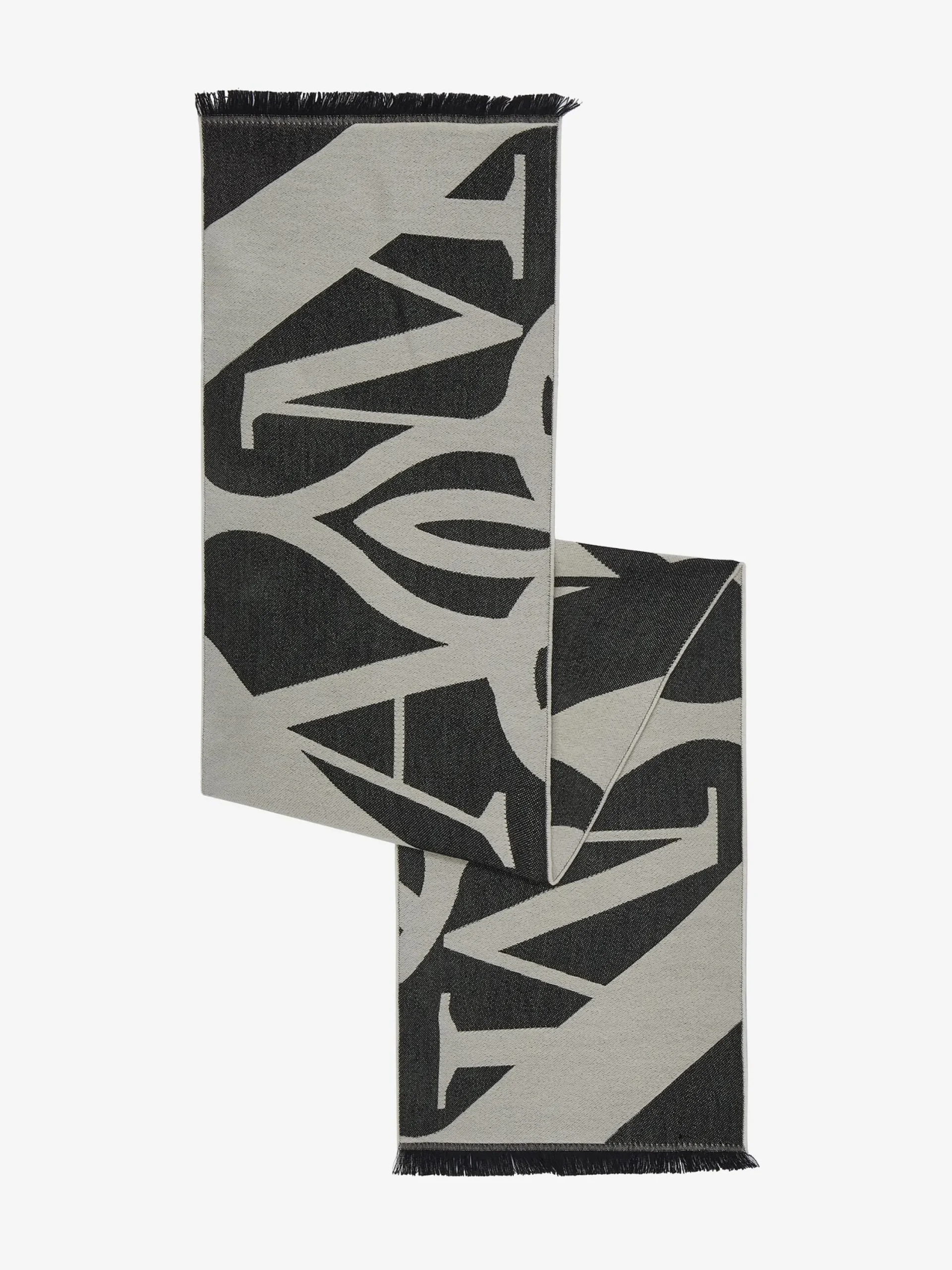 Fashion Alexander McQueen Men's Exploded Seal Logo Scarf in Ivory/Black