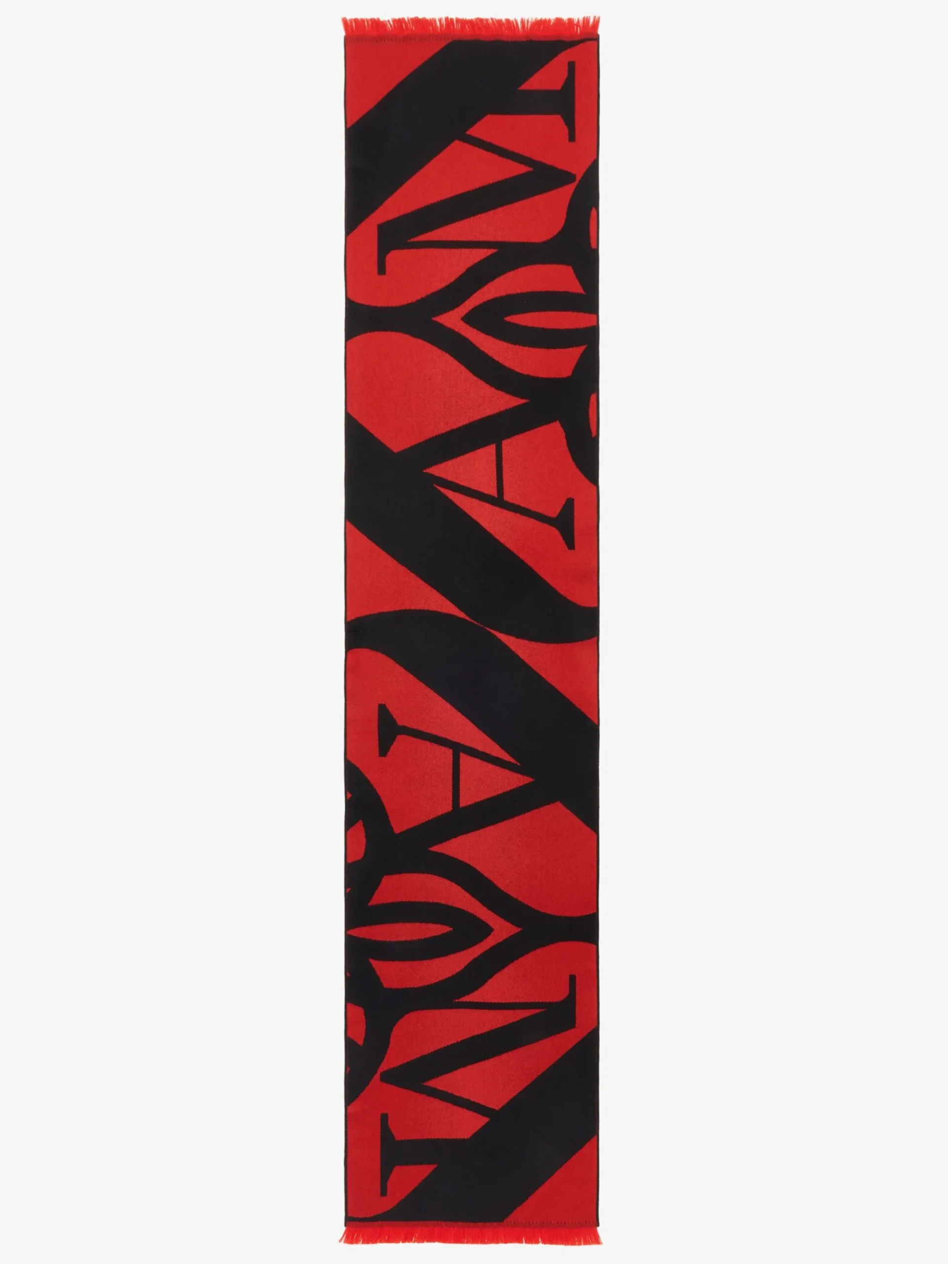 Fashion Alexander McQueen Men's Exploded Seal Logo Scarf in Scarlet/Black