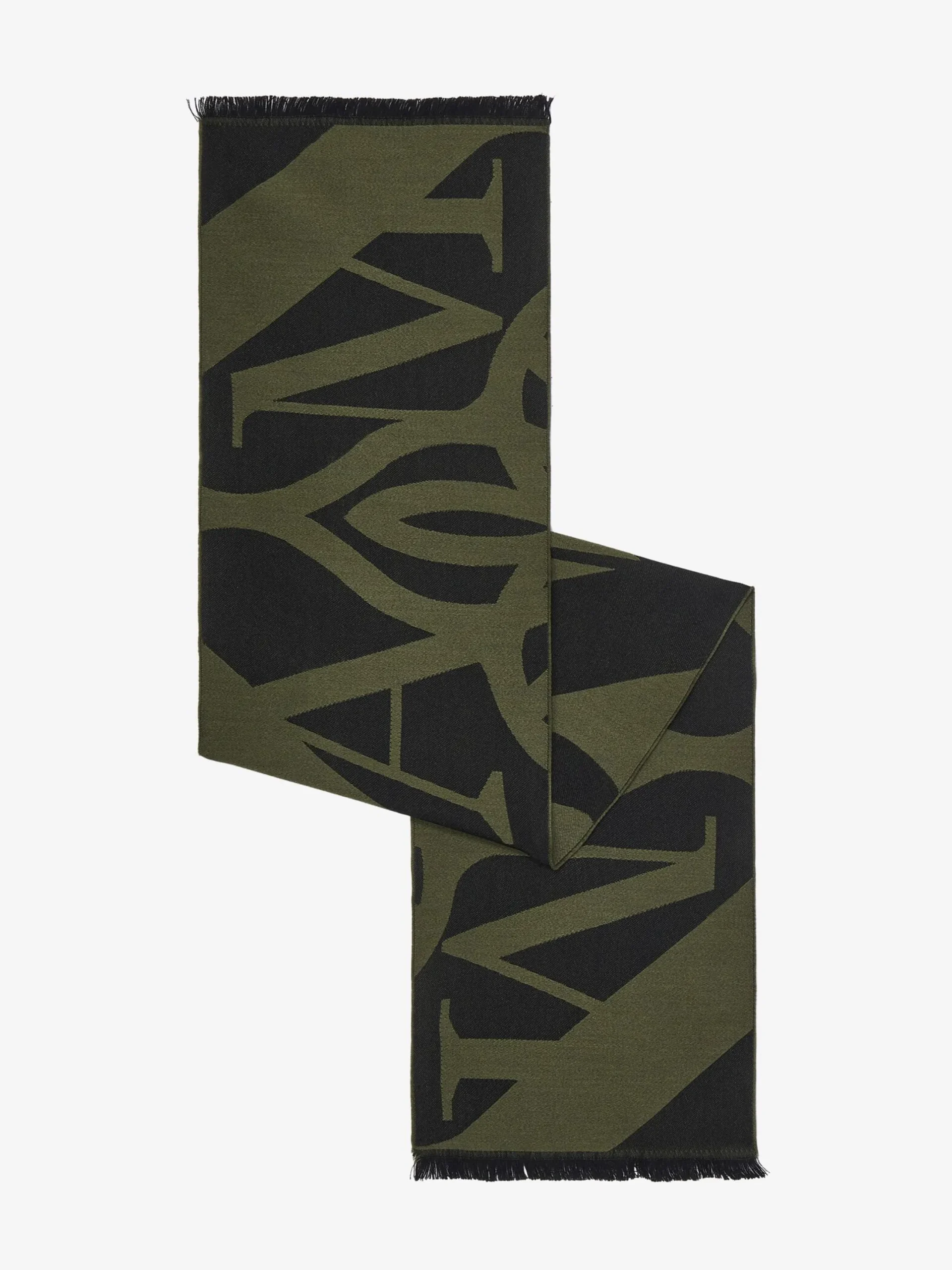 Online Alexander McQueen Men's Exploded Seal Logo Scarf in Khaki/Black