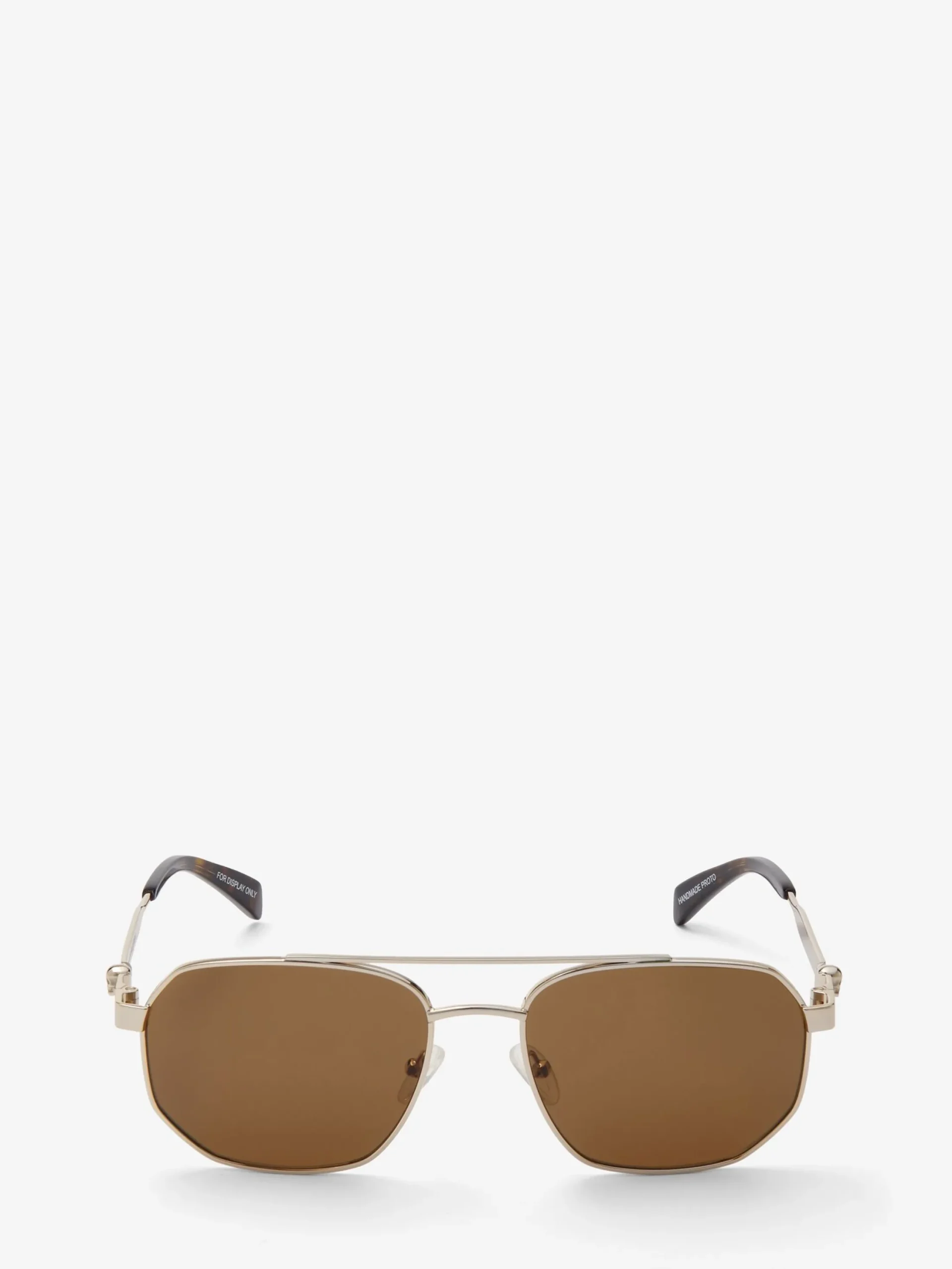 Flash Sale Alexander McQueen Men's Floating Skull Metal Caravan Sunglasses in Gold/Brown
