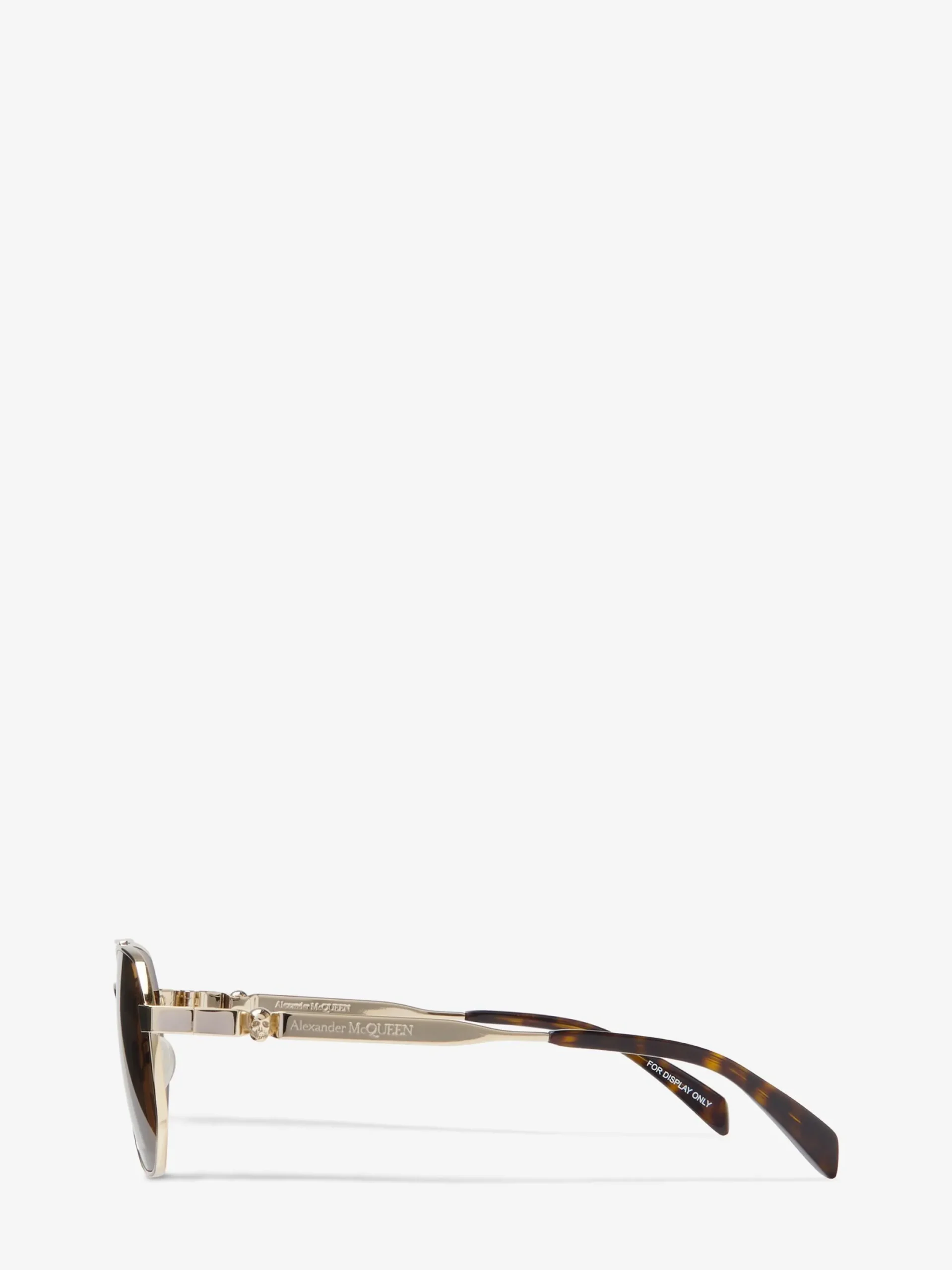 Flash Sale Alexander McQueen Men's Floating Skull Metal Caravan Sunglasses in Gold/Brown