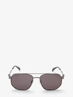 Clearance Alexander McQueen Men's Floating Skull Metal Caravan Sunglasses in Ruthenium
