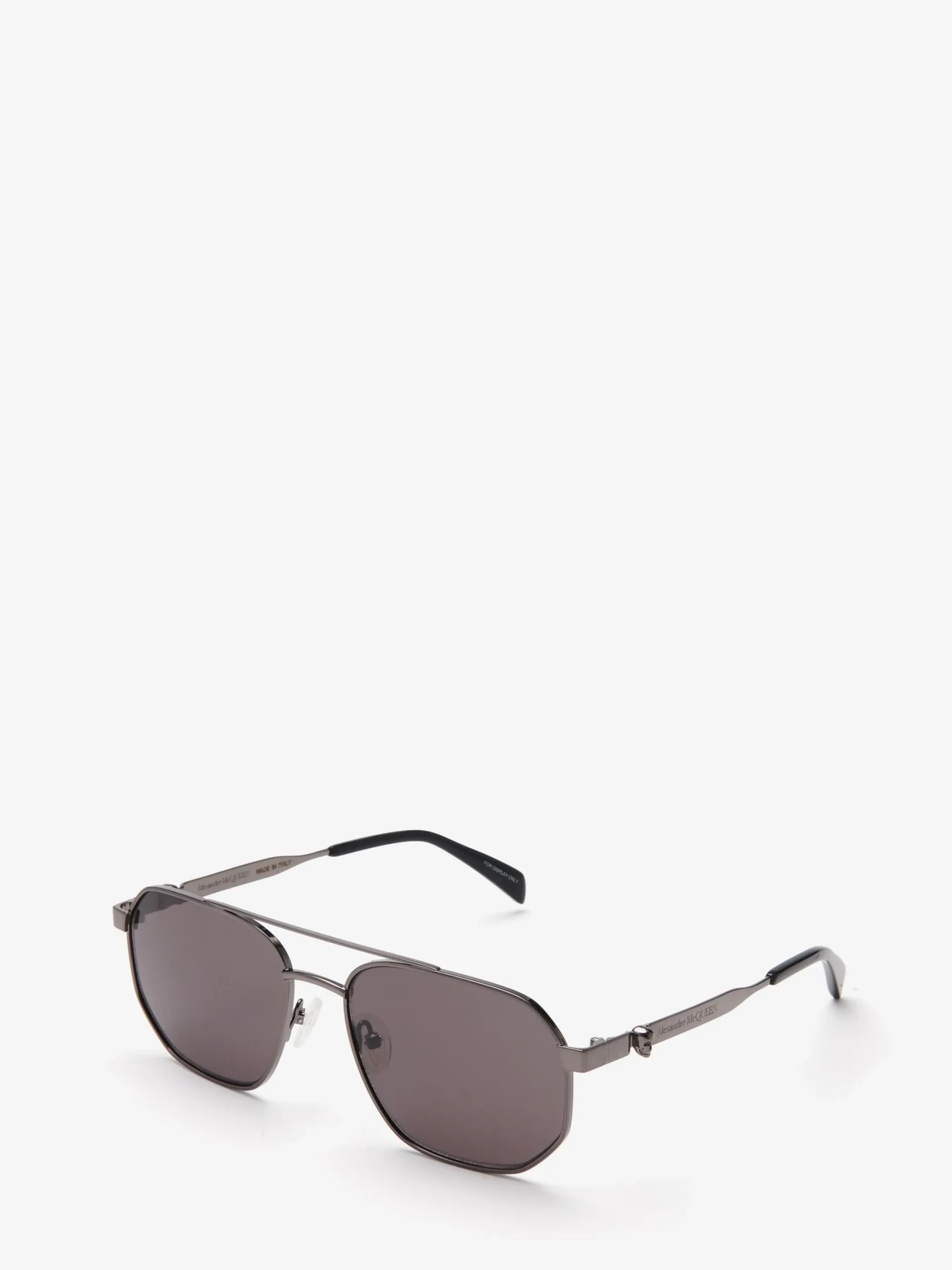 Clearance Alexander McQueen Men's Floating Skull Metal Caravan Sunglasses in Ruthenium
