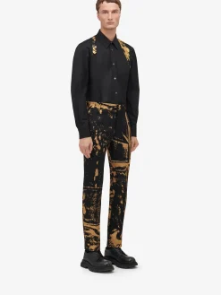 Clearance Alexander McQueen Men's Fold Harness Shirt in Black