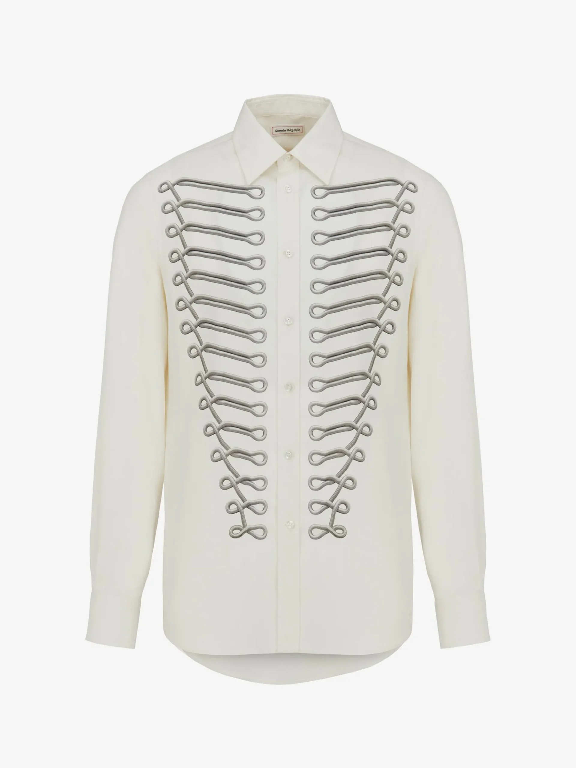 Fashion Alexander McQueen Men's Frogging Shirt in Ivory