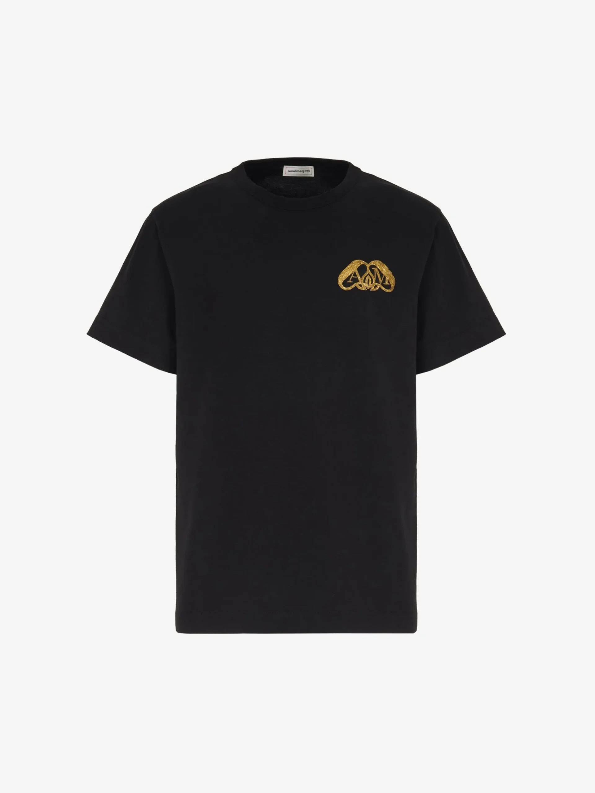 Cheap Alexander McQueen Men's Half Seal Logo T-shirt in Black