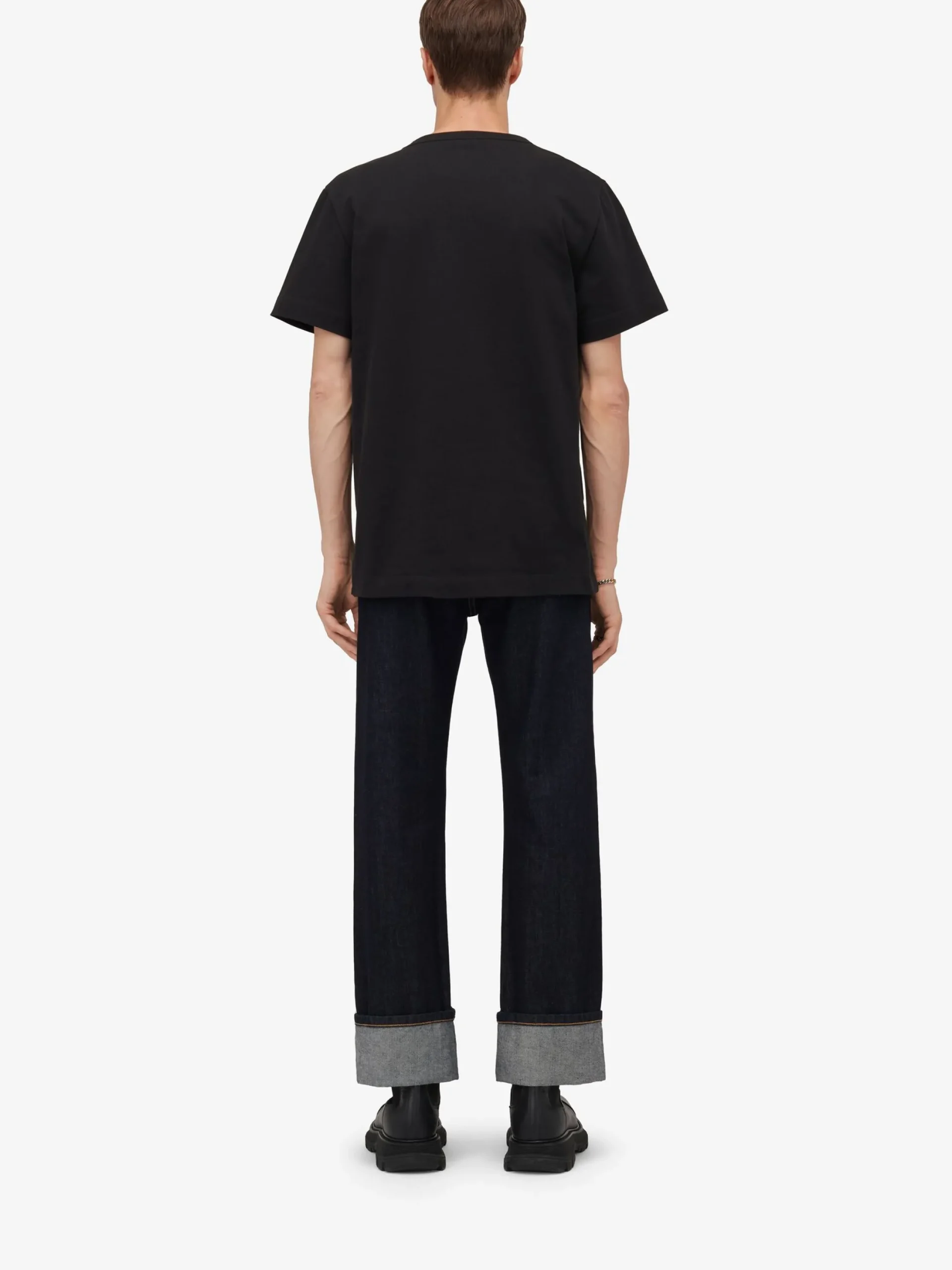 Cheap Alexander McQueen Men's Half Seal Logo T-shirt in Black