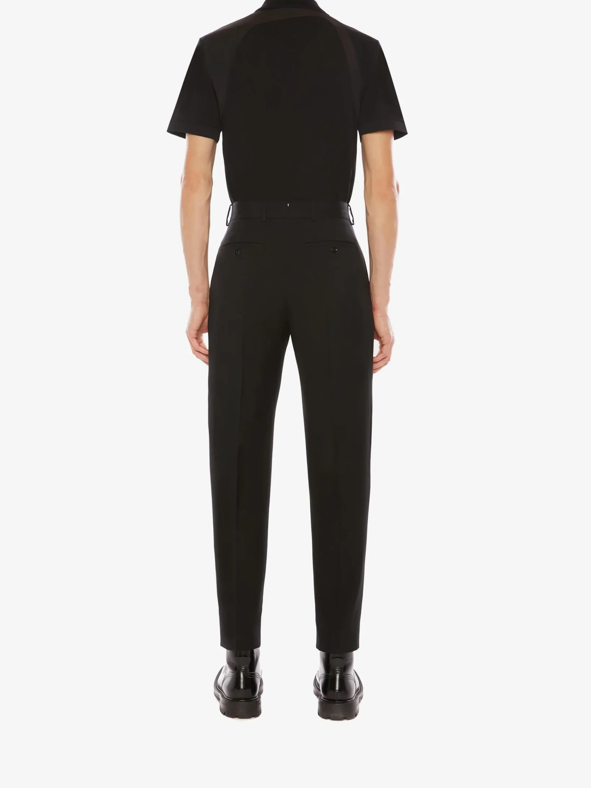 Store Alexander McQueen Men's Harness Polo Shirt in Black