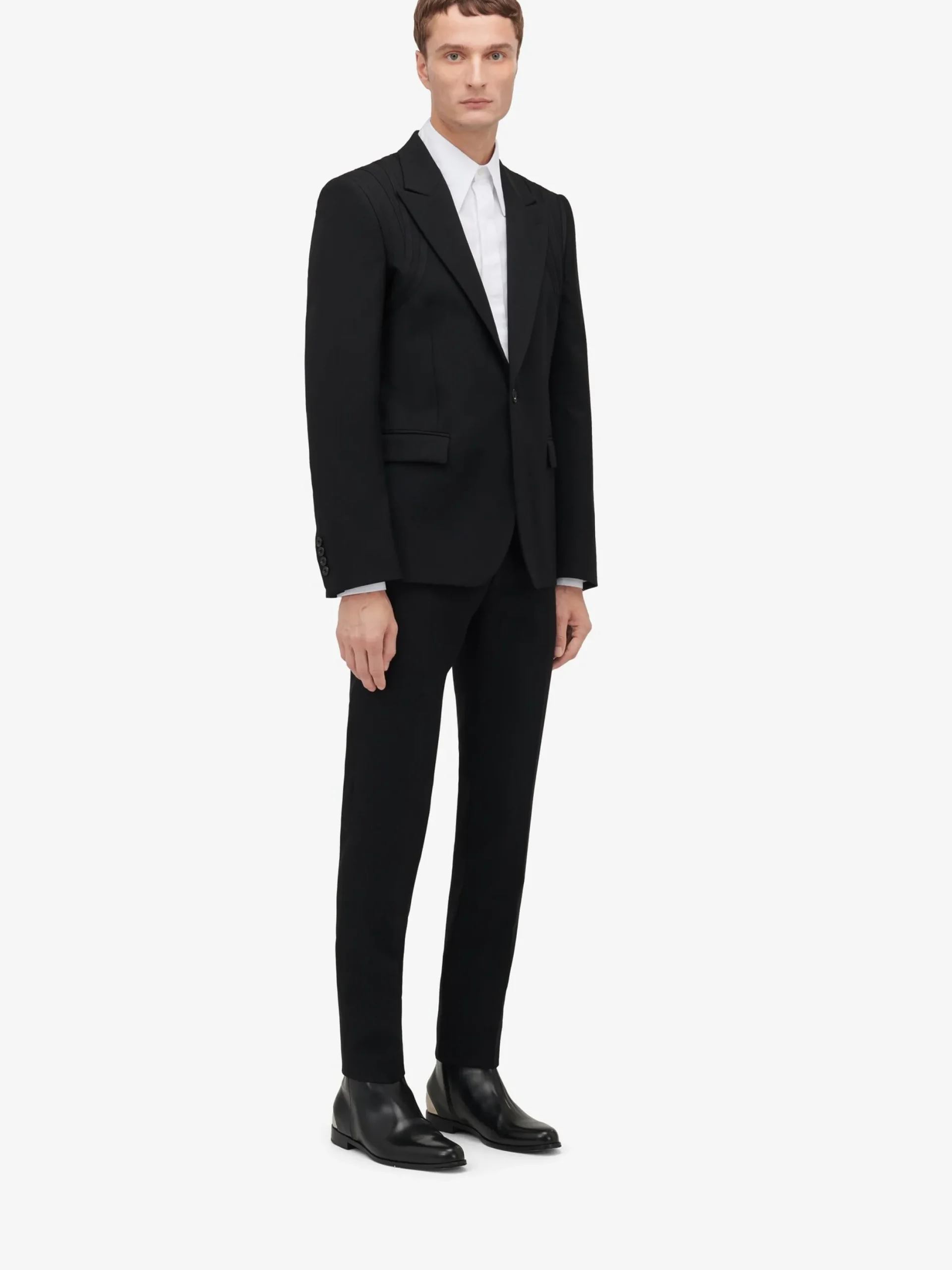 New Alexander McQueen Men's Harness Single-breasted Jacket in Black