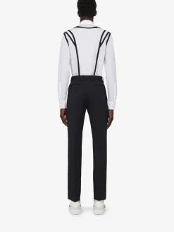 Discount Alexander McQueen Men's Harness Tape Shirt in Optical White