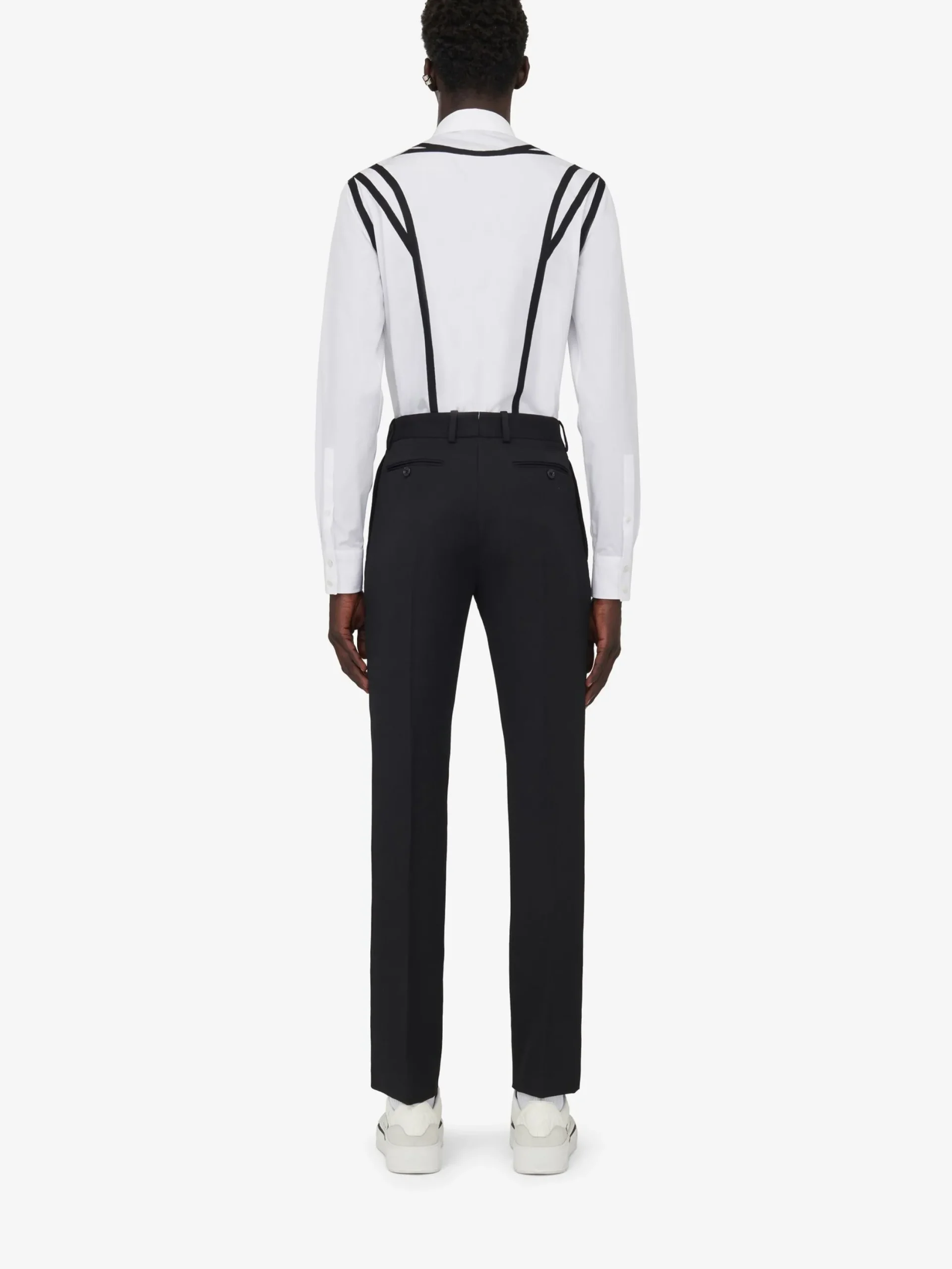 Discount Alexander McQueen Men's Harness Tape Shirt in Optical White