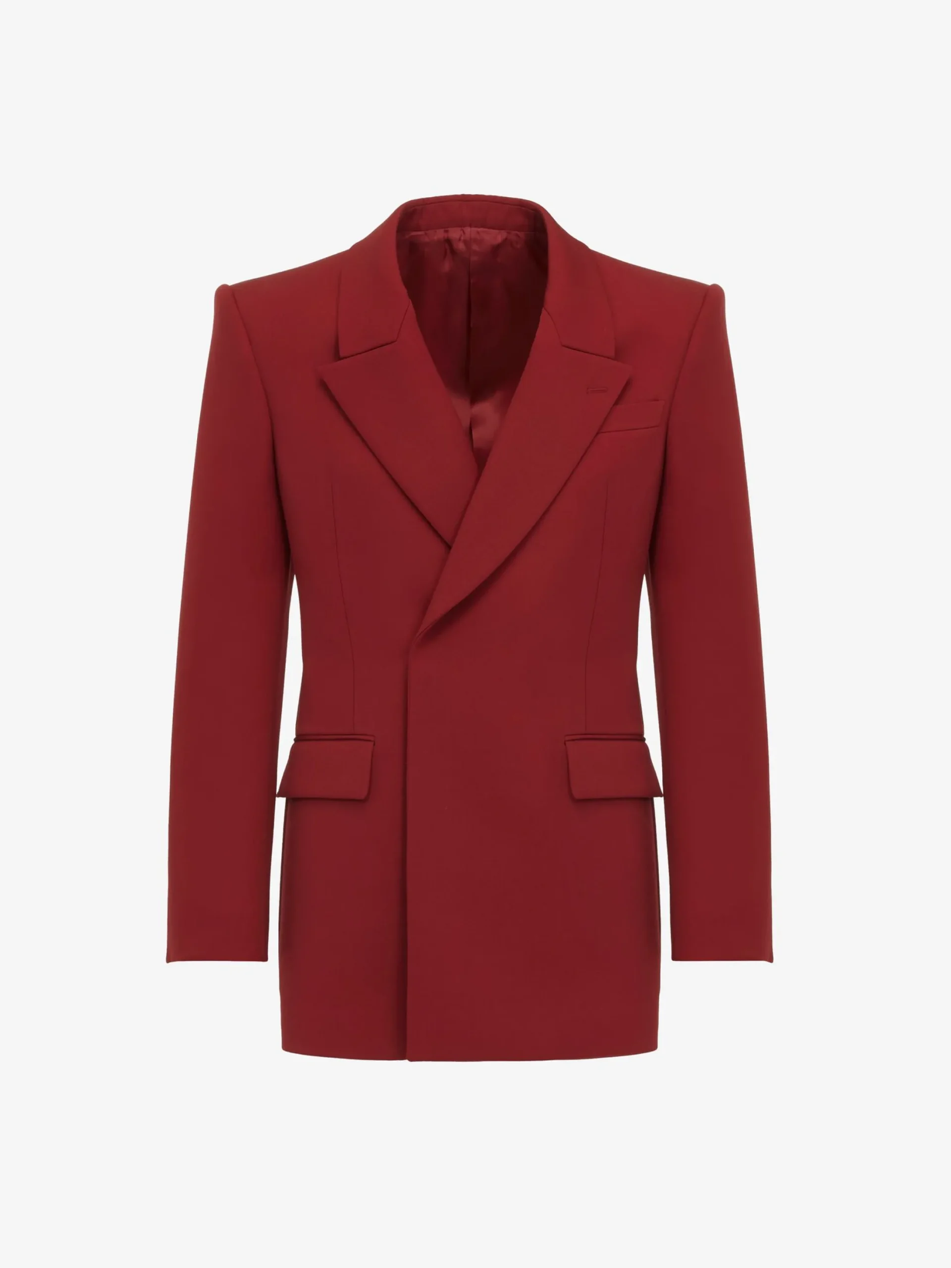 Cheap Alexander McQueen Men's Horizontal Lapel Double-breasted Jacket in Garnet