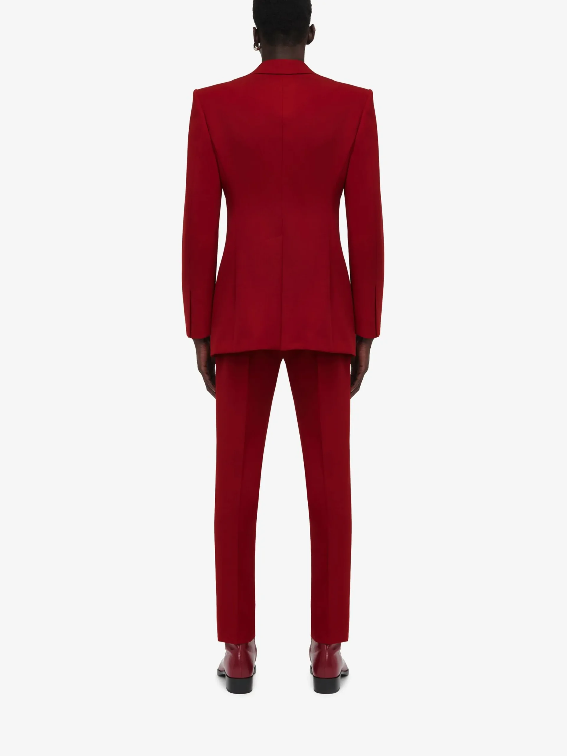 Cheap Alexander McQueen Men's Horizontal Lapel Double-breasted Jacket in Garnet