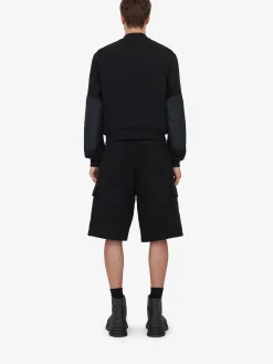 Store Alexander McQueen Men's Hybrid Bomber Jacket in Black