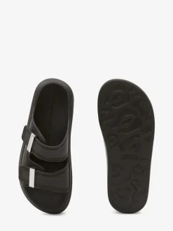 Cheap Alexander McQueen Men's Hybrid Slide in Black/Silver